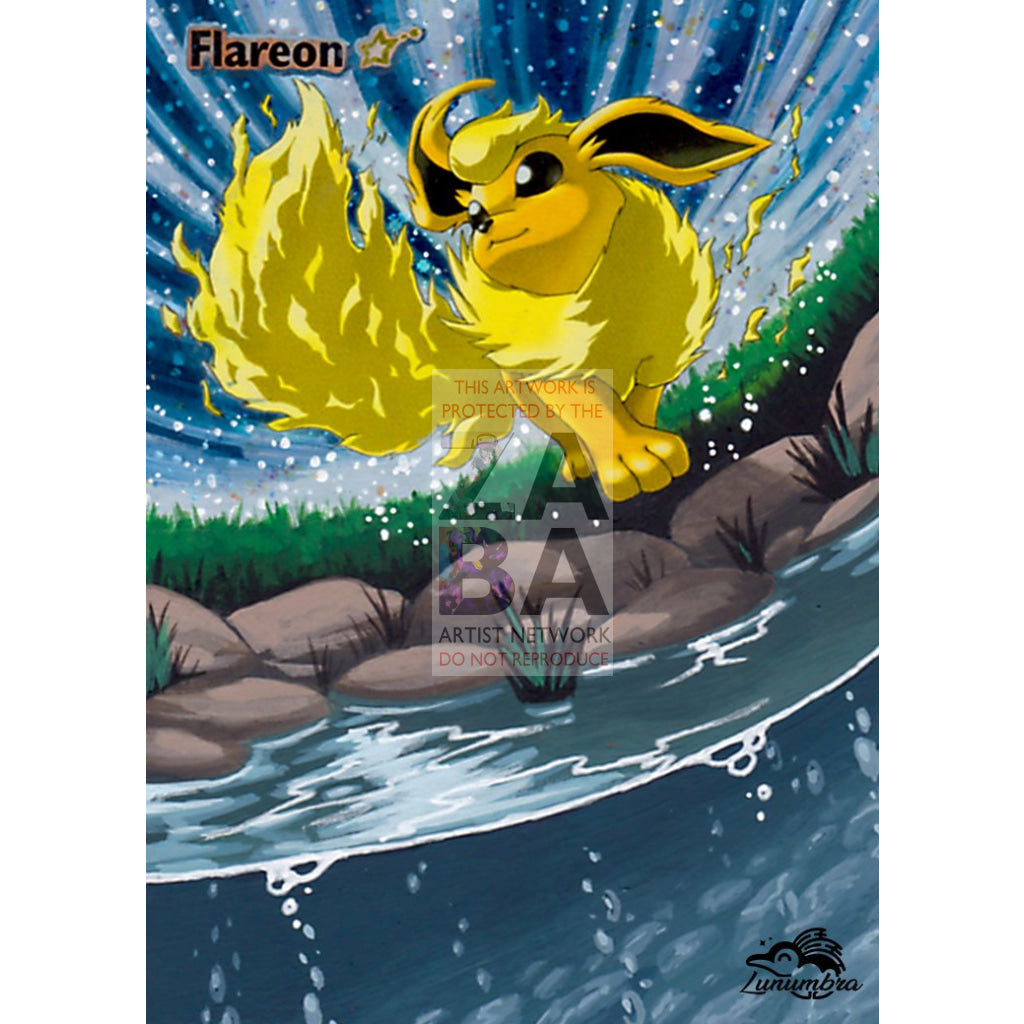 Flareon Gold Star 100/108 EX Power Keepers Extended Art Custom Pokemon Card - ZabaTV