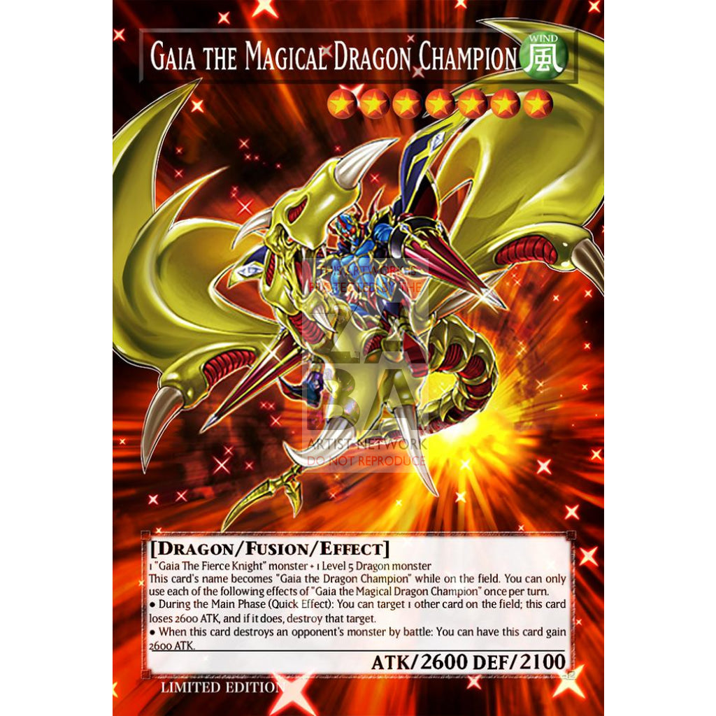 Gaia the Magical Dragon Champion Full Art ORICA - Custom Yu-Gi-Oh! Card - ZabaTV