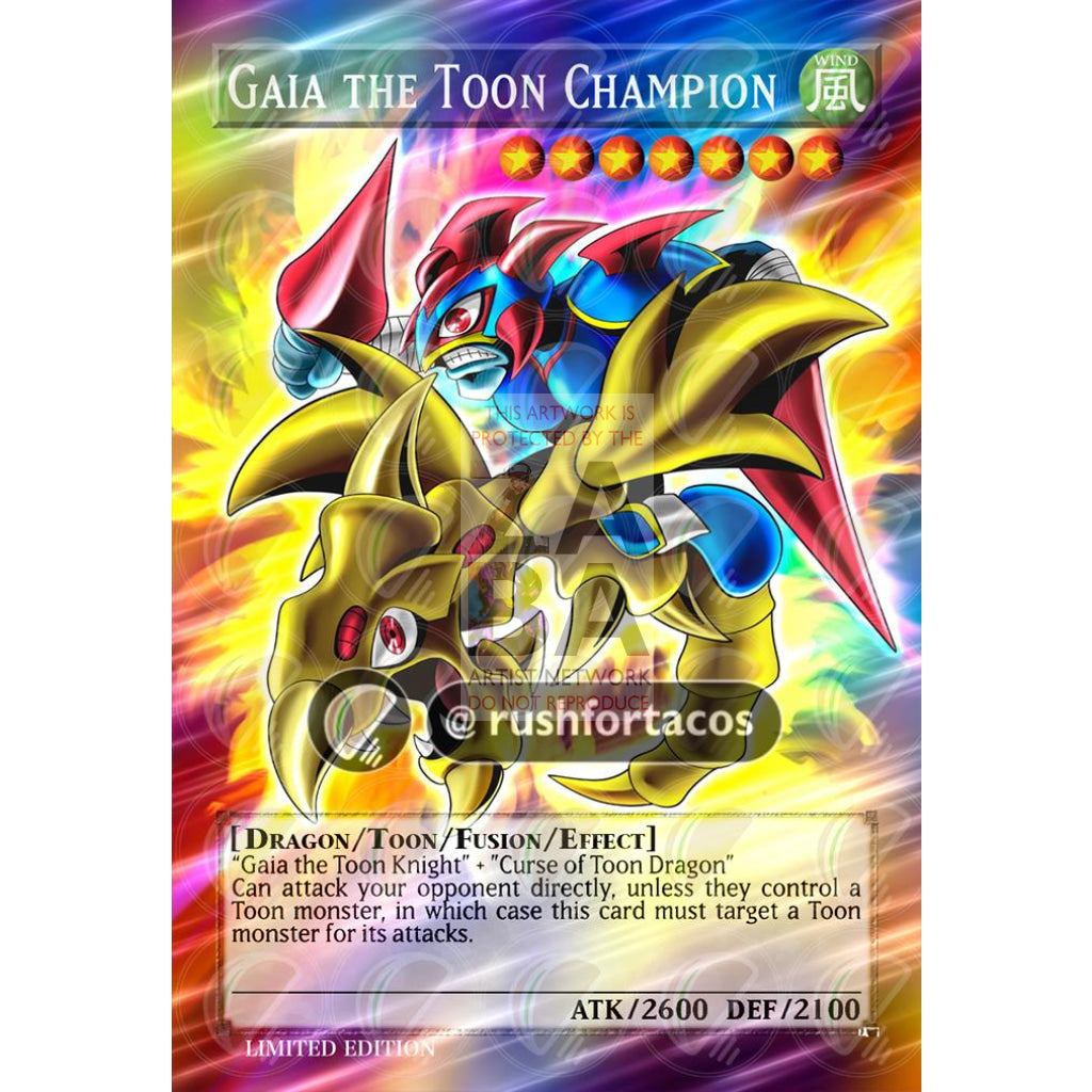 Gaia the Toon Champion Full Art ORICA - Custom Yu-Gi-Oh! Card - ZabaTV