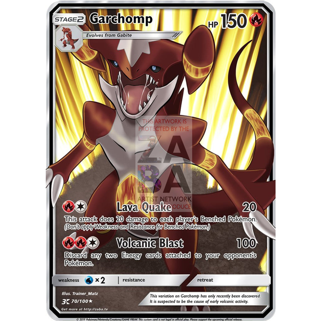 Garchomp (Fire) Custom Pokemon Card - ZabaTV