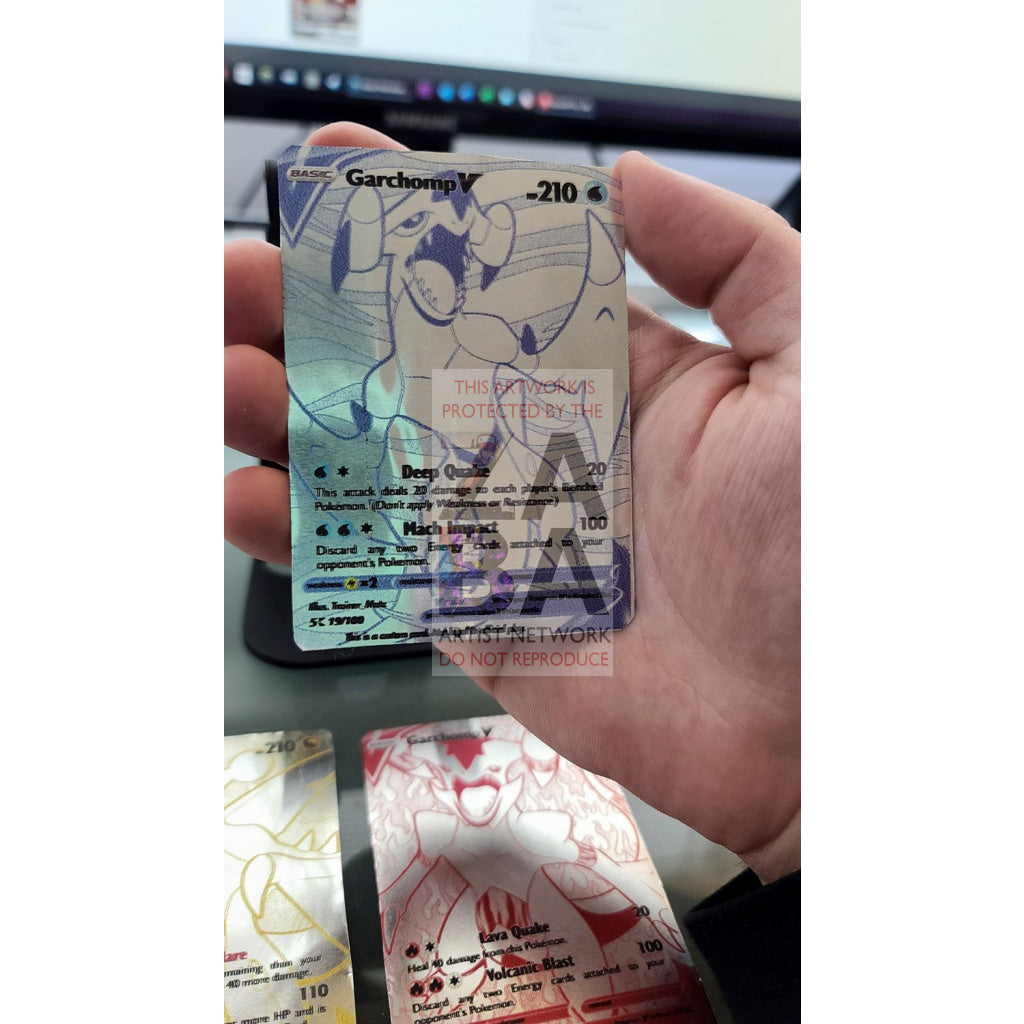 Garchomp V (Water Type) Custom Pokemon Card - ZabaTV