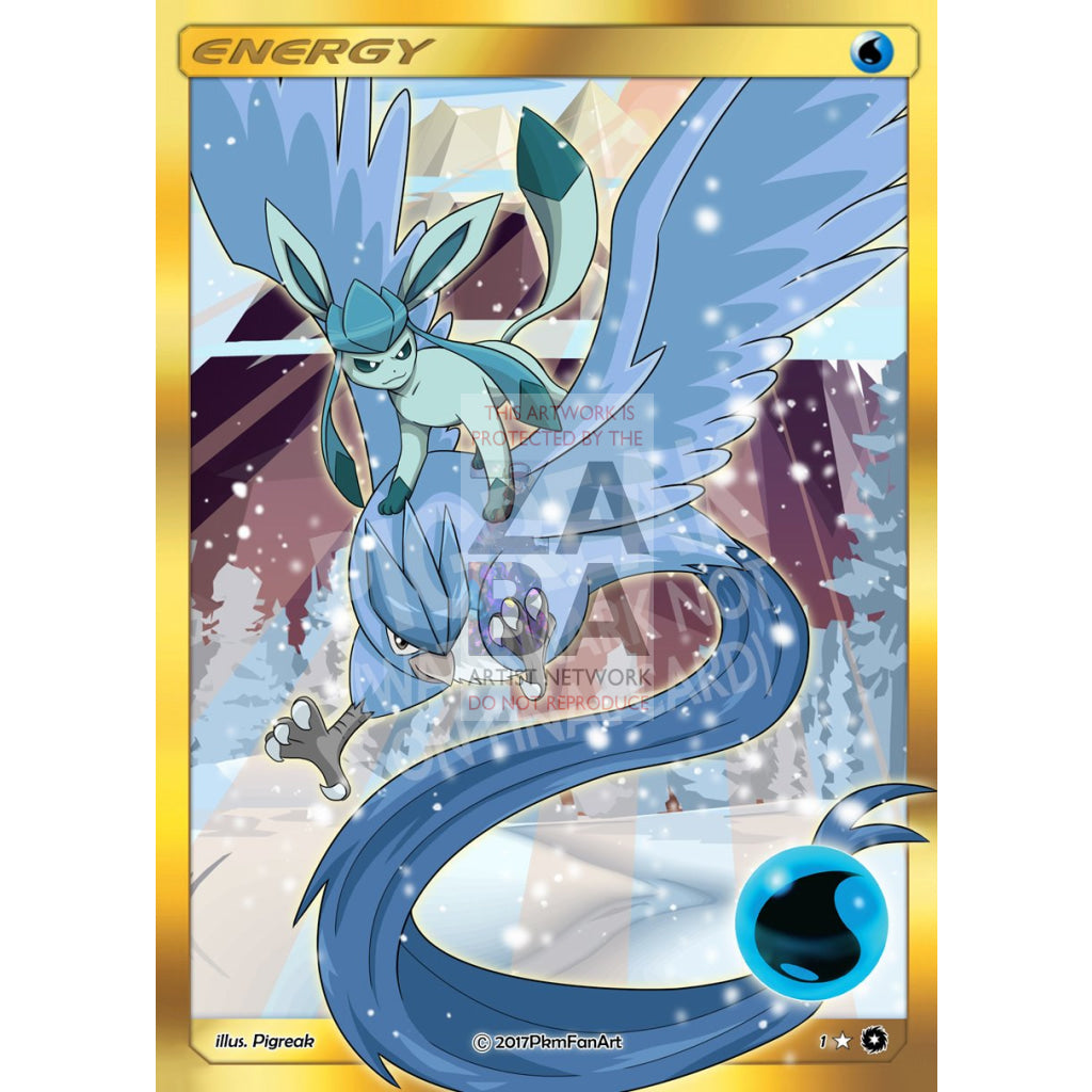 Glaceon & Articuno Water Energy PIGREAK Custom Pokemon Card - ZabaTV