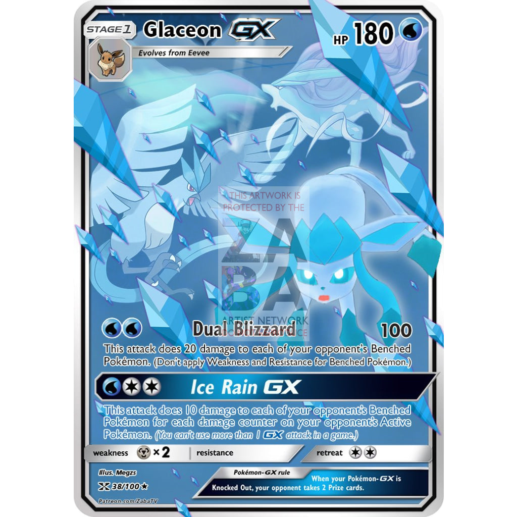 Glaceon GX (Version 2) Custom Pokemon Card - ZabaTV