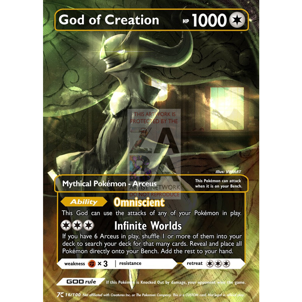 God of Creation - Arceus - Luxury Selective Holographic Custom Pokemon Card - ZabaTV
