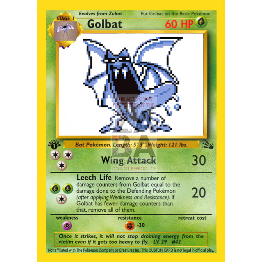 Golbat Game Sprite Custom Pokemon Card - ZabaTV