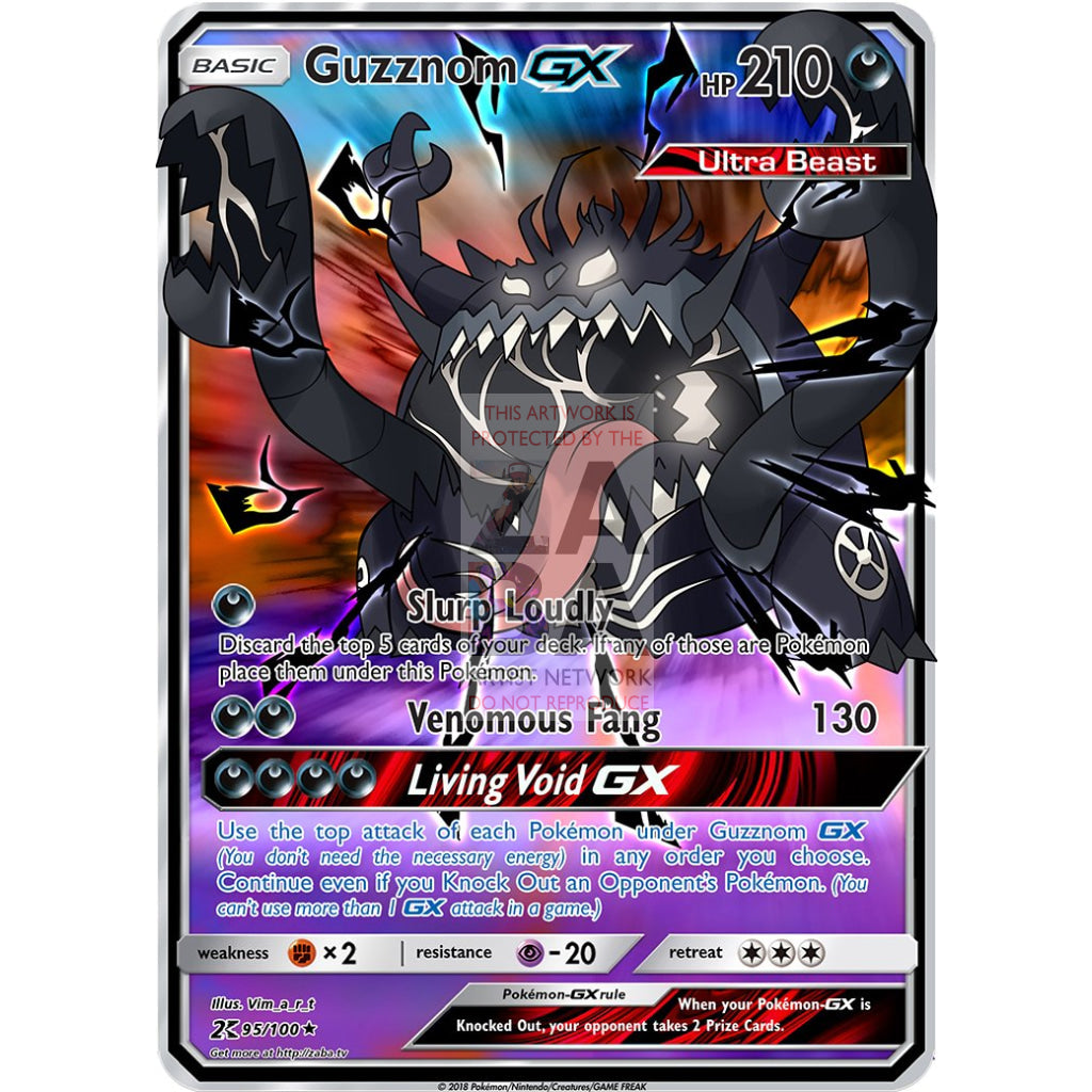 Guzznom GX (Venom + Guzzlord) Custom Pokemon Card - ZabaTV