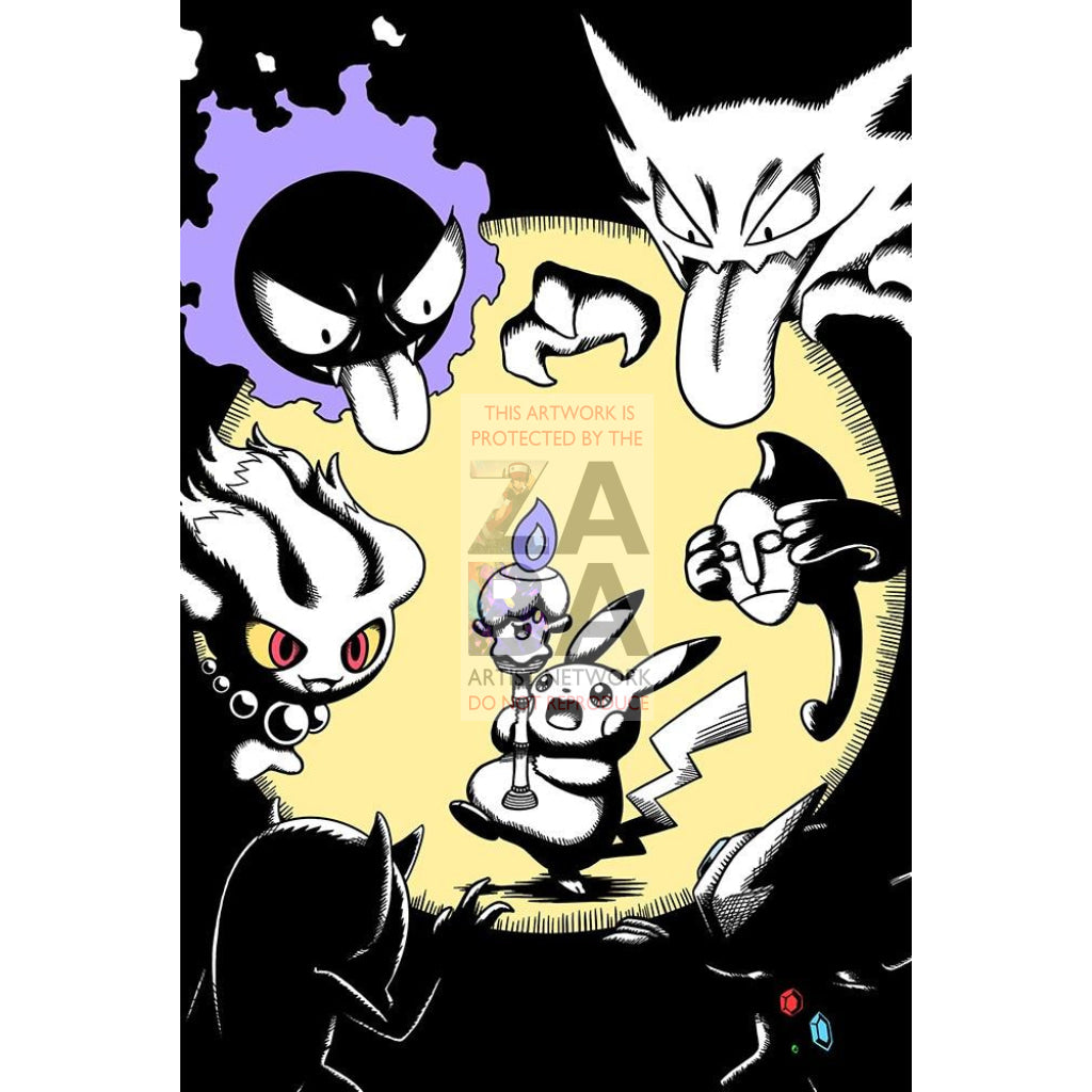 Halloween Memories Silver Foil Prints (4 Different Designs!) Custom Pokemon Art Scenes - ZabaTV