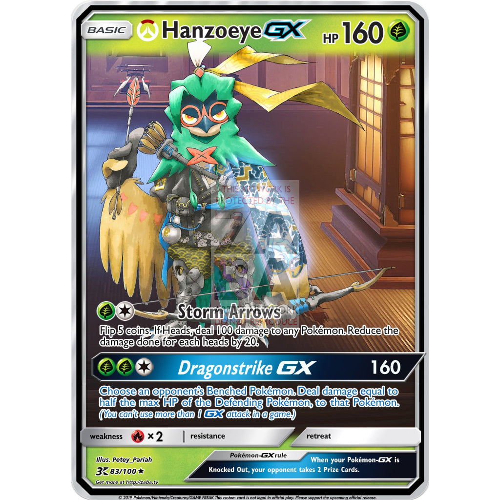 Hanzoeye (Decidueye + Hanzo) Custom Overwatch + Pokemon Card - ZabaTV