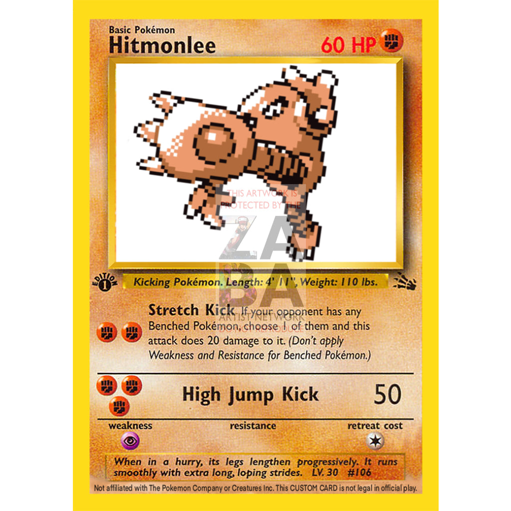 Hitmonlee Game Sprite Custom Pokemon Card - ZabaTV