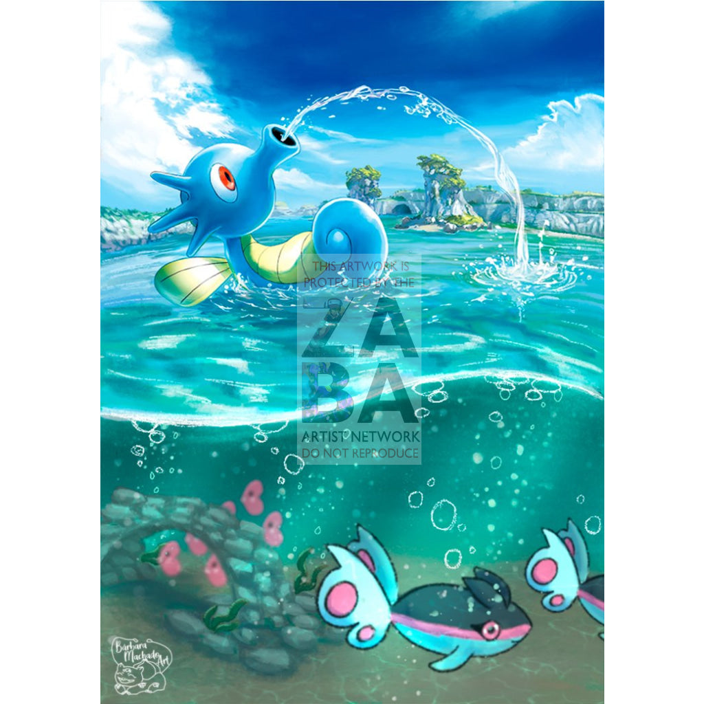 Horsea 031/163 Battle Styles Extended Art Custom Pokemon Card - ZabaTV