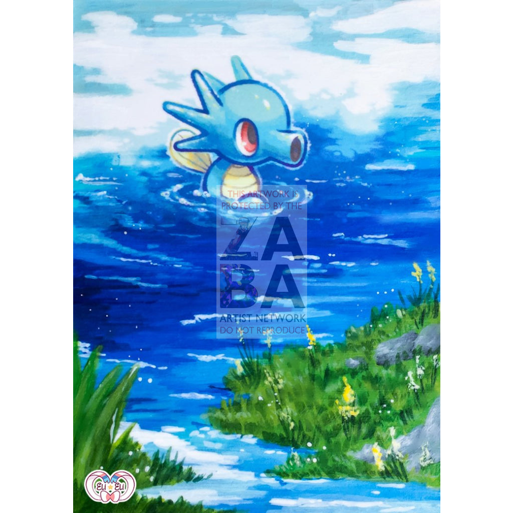Horsea 29/147 Burning Shadows Extended Art Custom Pokemon Card - ZabaTV