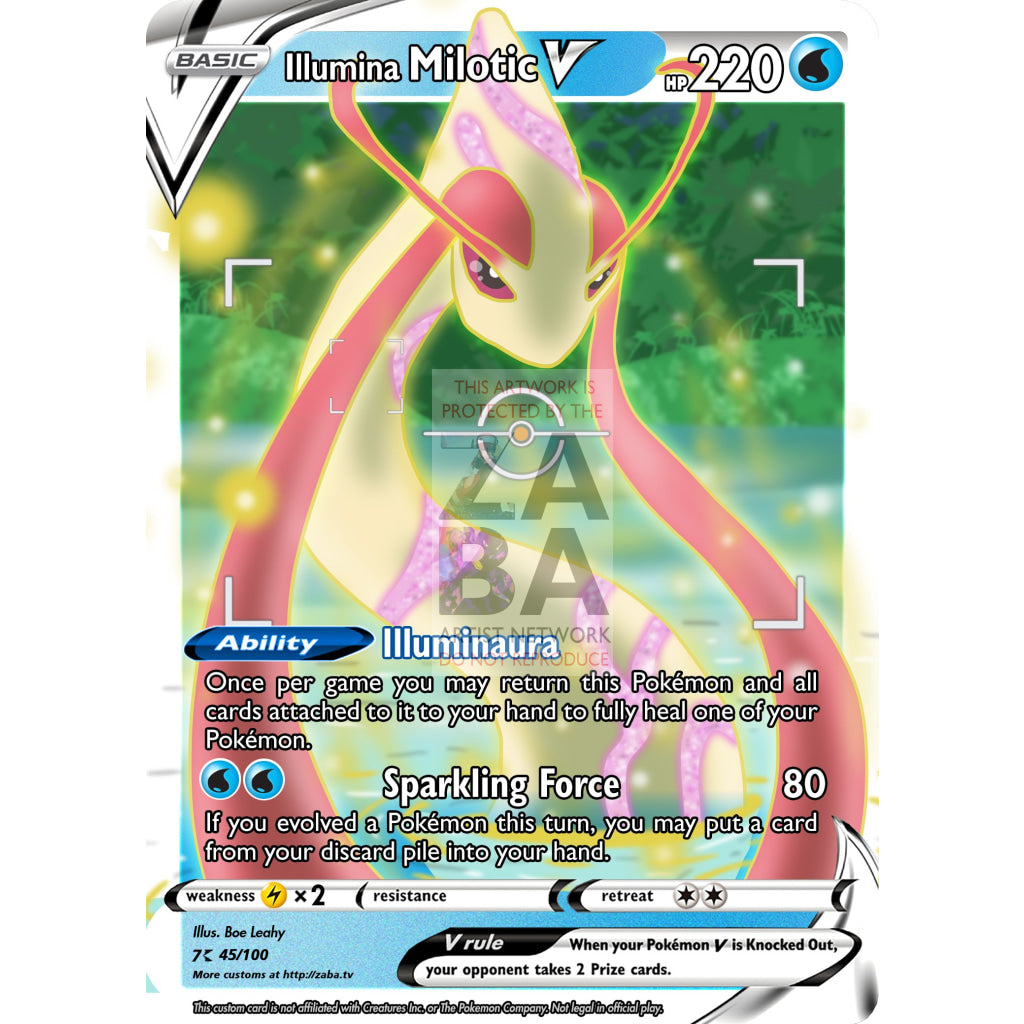 Illumina Milotic V Custom Pokemon Card - ZabaTV