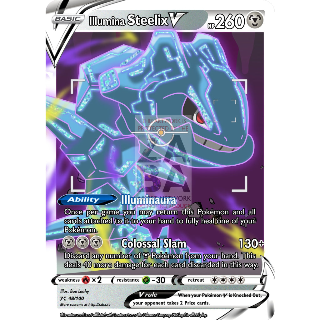 Illumina Steelix V Custom Pokemon Card - ZabaTV