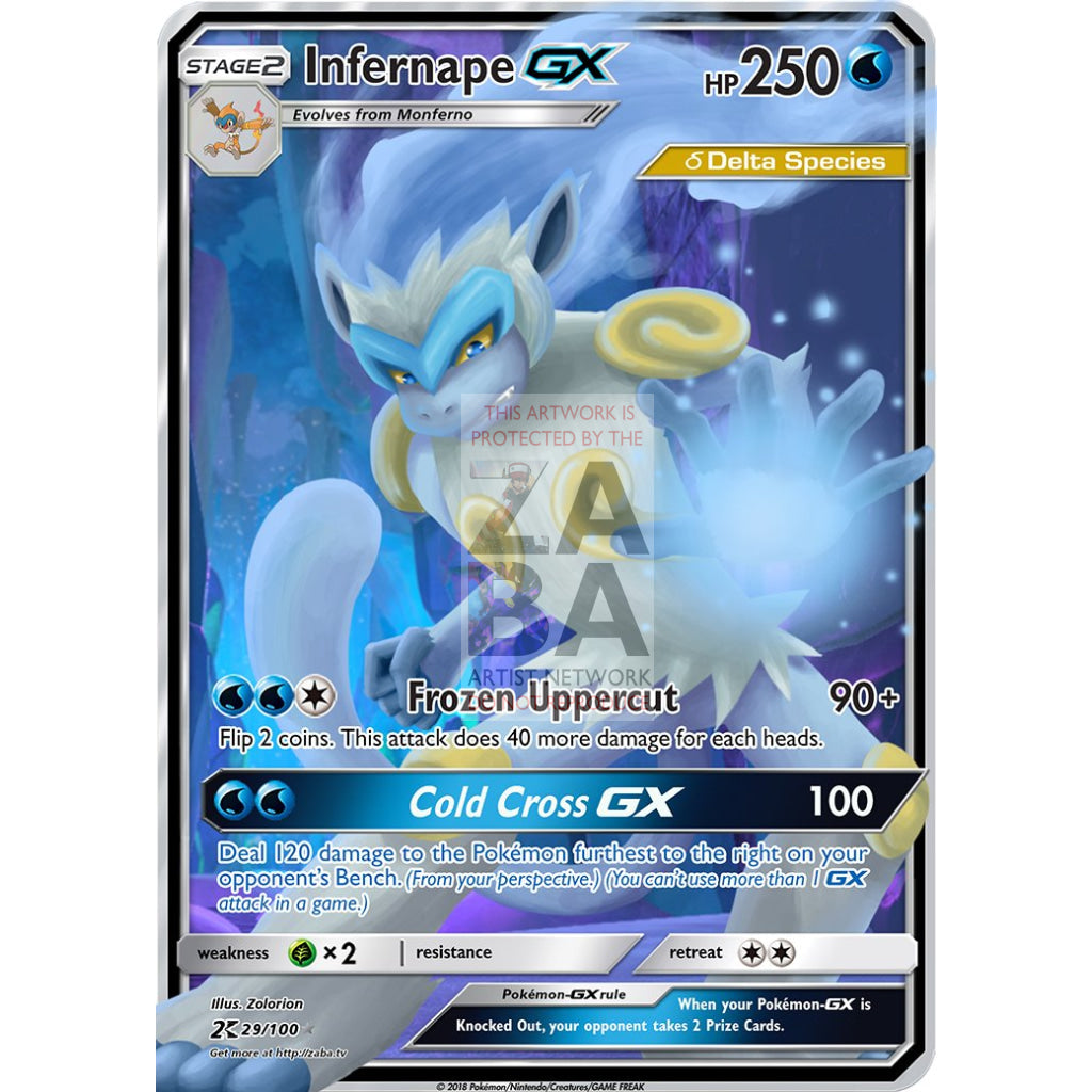 Infernape Delta Series GX Custom Pokemon Card - ZabaTV