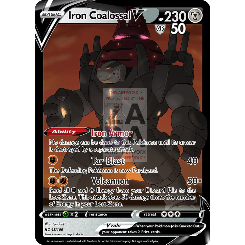 Iron Coalossal V Custom Pokemon Card - ZabaTV