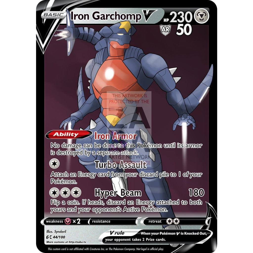 Iron Garchomp V Custom Pokemon Card - ZabaTV