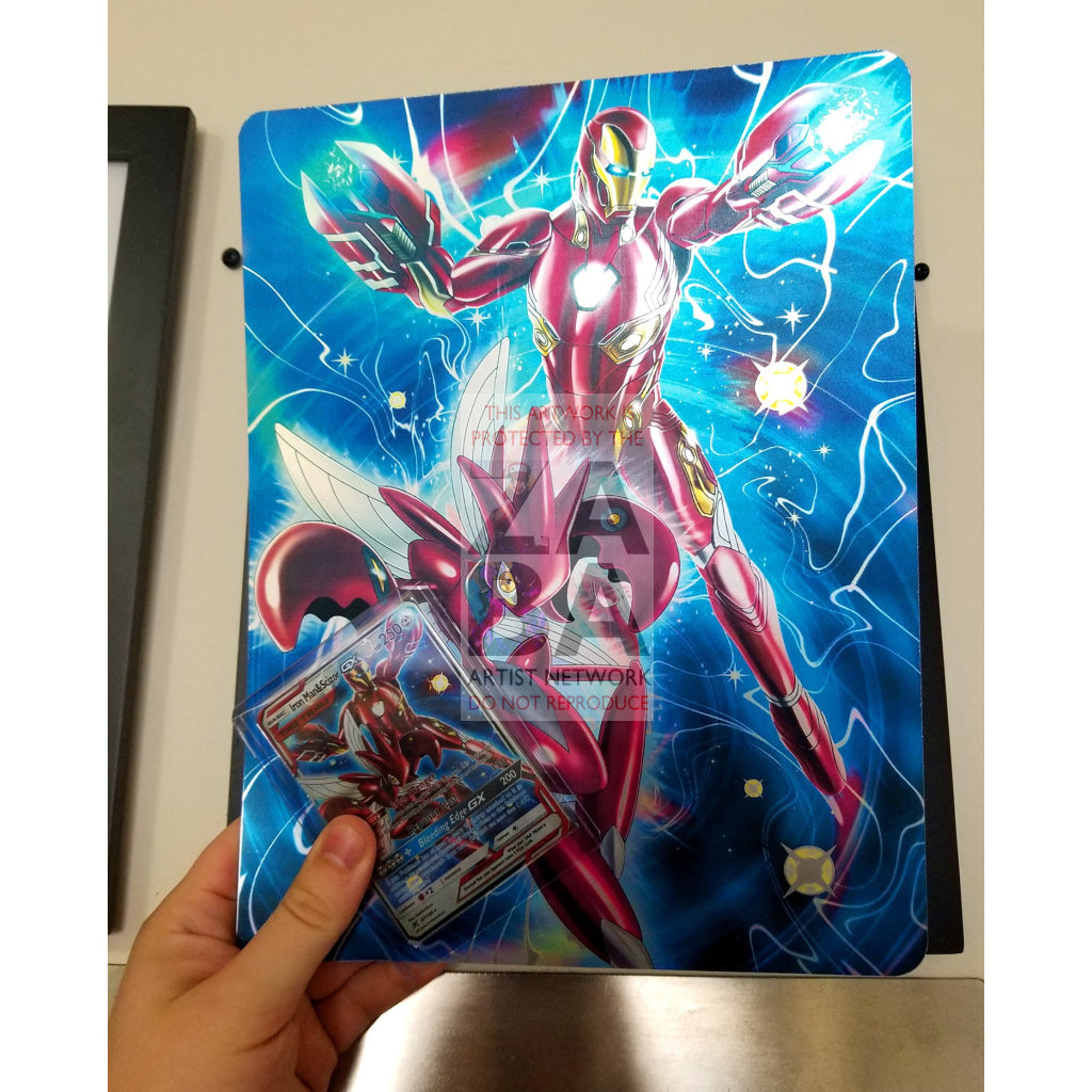 Iron Man & Scizor 8"x10.5" Holographic Poster + Custom Pokemon Card Gift Set - ZabaTV