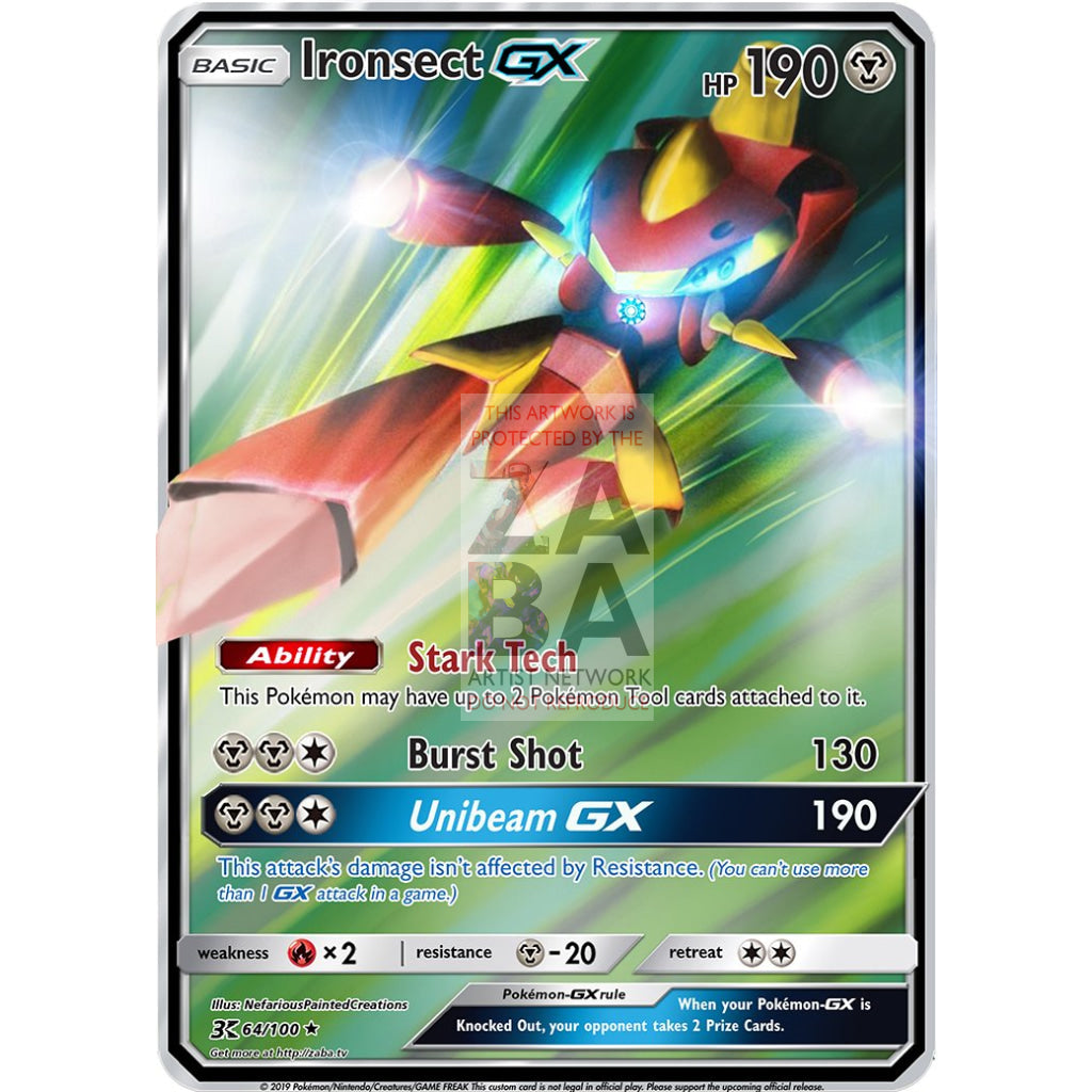 Ironsect GX Extended Art Custom Pokemon Card - ZabaTV