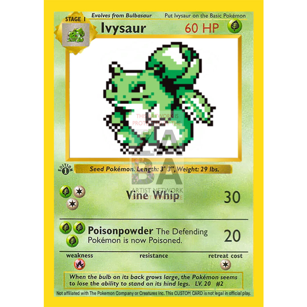 Ivysaur Game Sprite Custom Pokemon Card - ZabaTV