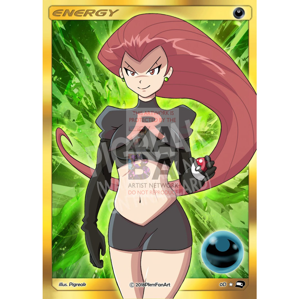 Jessie Dark Energy PIGREAK Custom Pokemon Card - ZabaTV