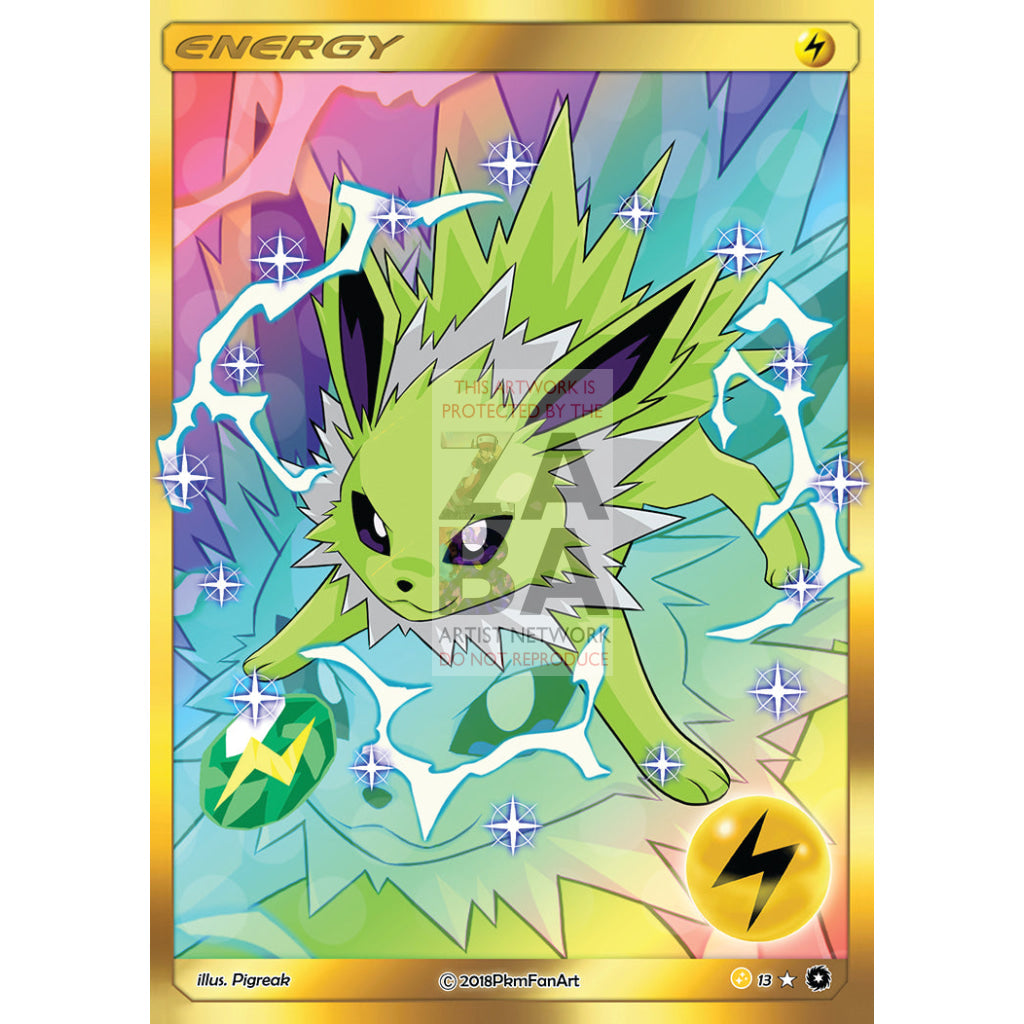 Jolteon Electric Energy PIGREAK Custom Pokemon Card - ZabaTV