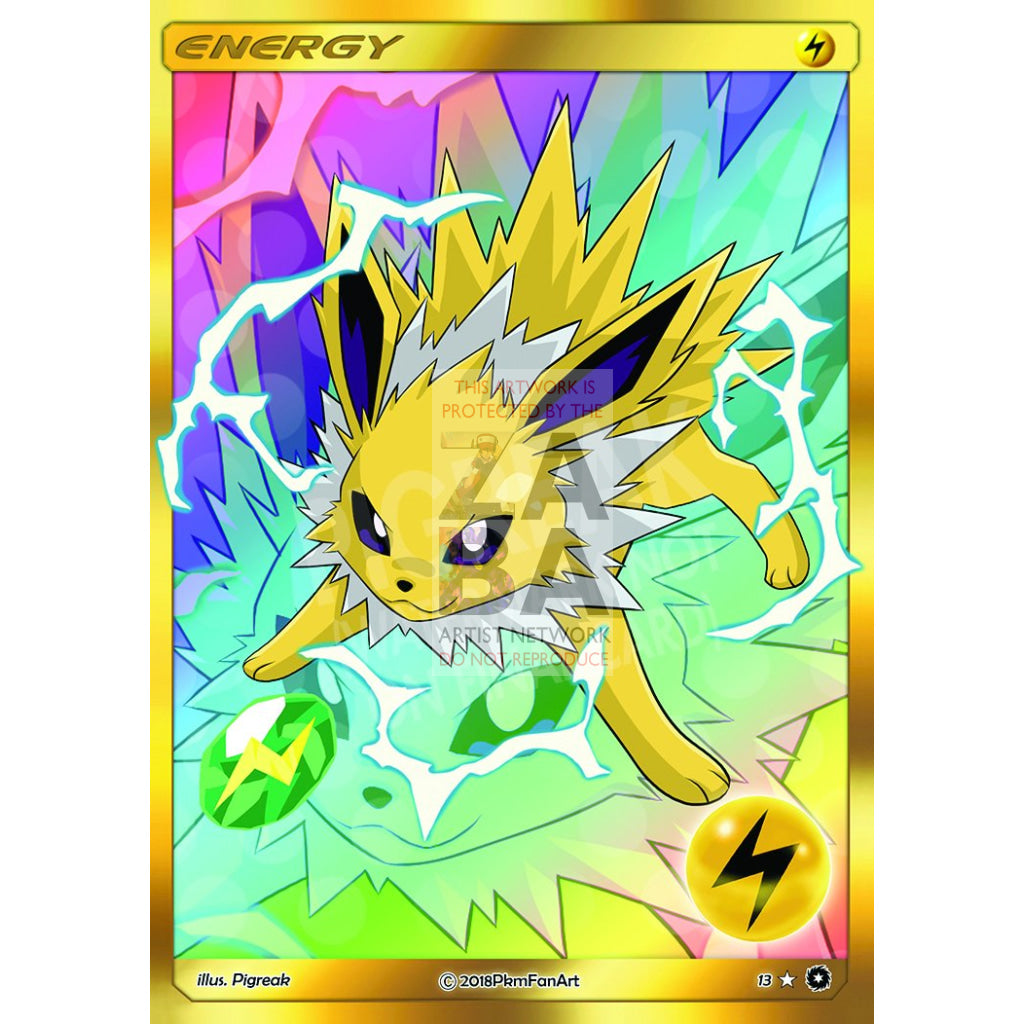 Jolteon Electric Energy PIGREAK Custom Pokemon Card - ZabaTV