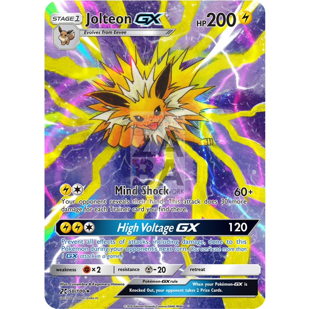 Jolteon GX Extended Art Custom Pokemon Card - ZabaTV