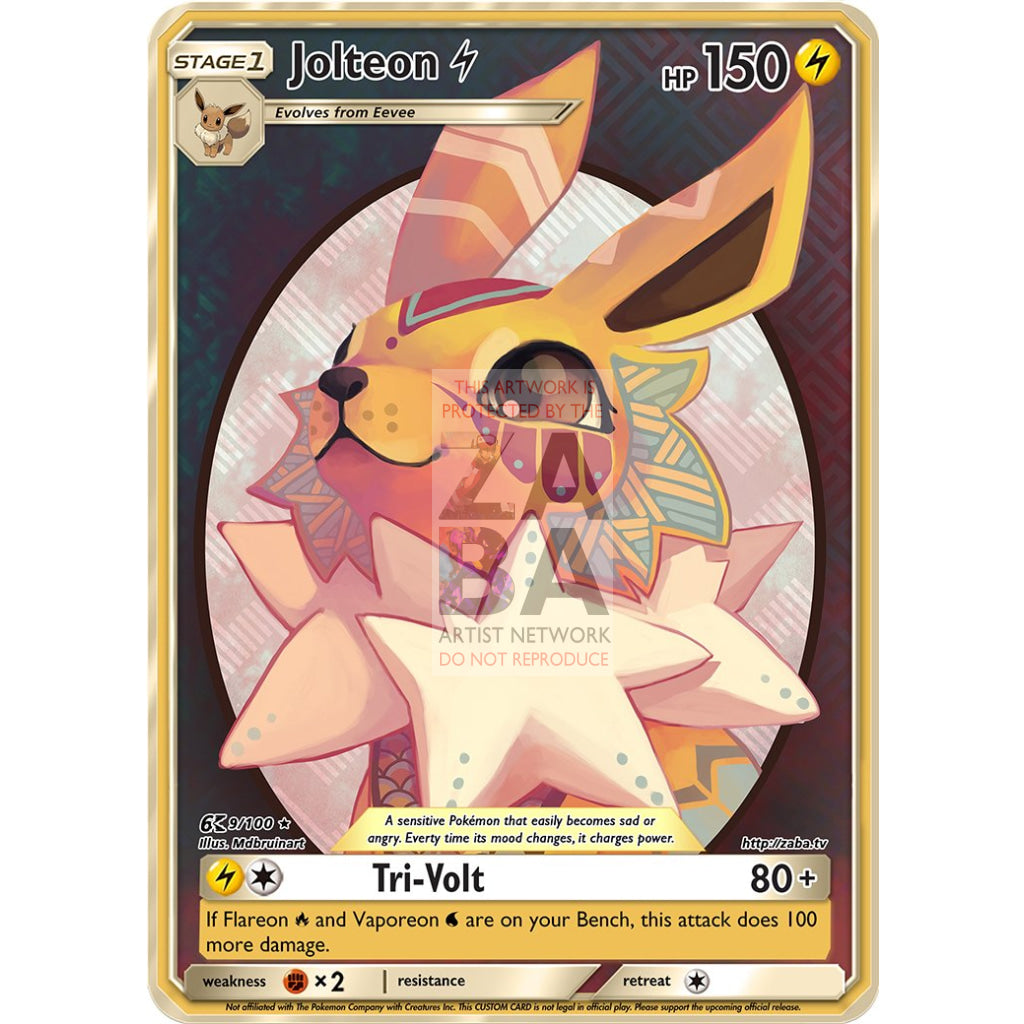 Jolteon Tribal Art Custom Pokemon Card - ZabaTV