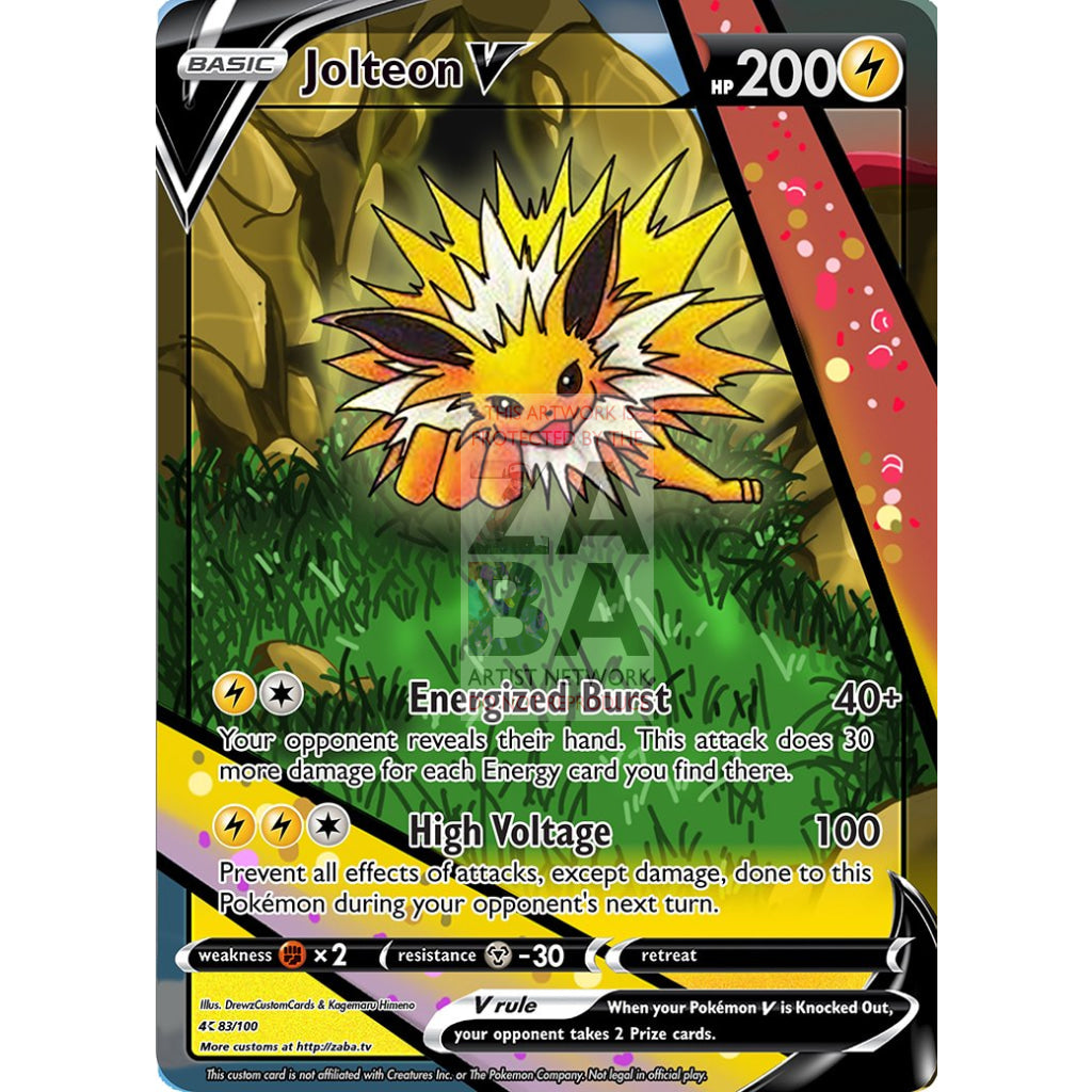 Jolteon V Custom Pokemon Card - ZabaTV
