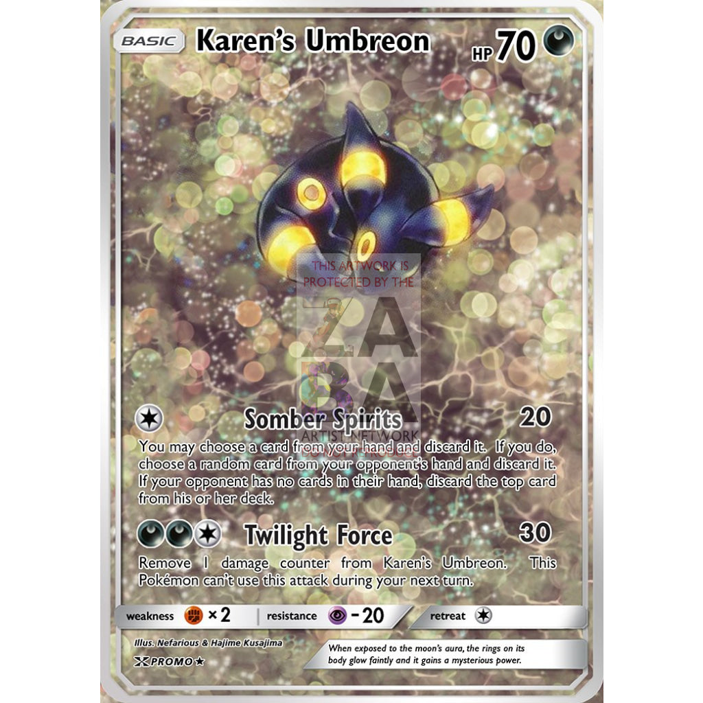 Karen's Umbreon 091/141 VS Set Extended Art Custom Pokemon Card - ZabaTV