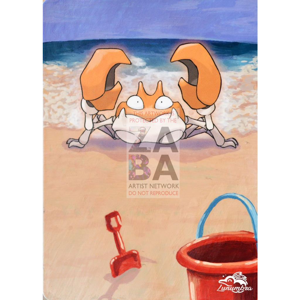 Krabby 75/106 Great Encounters Extended Art Custom Pokemon Card Textless Silver Holographic