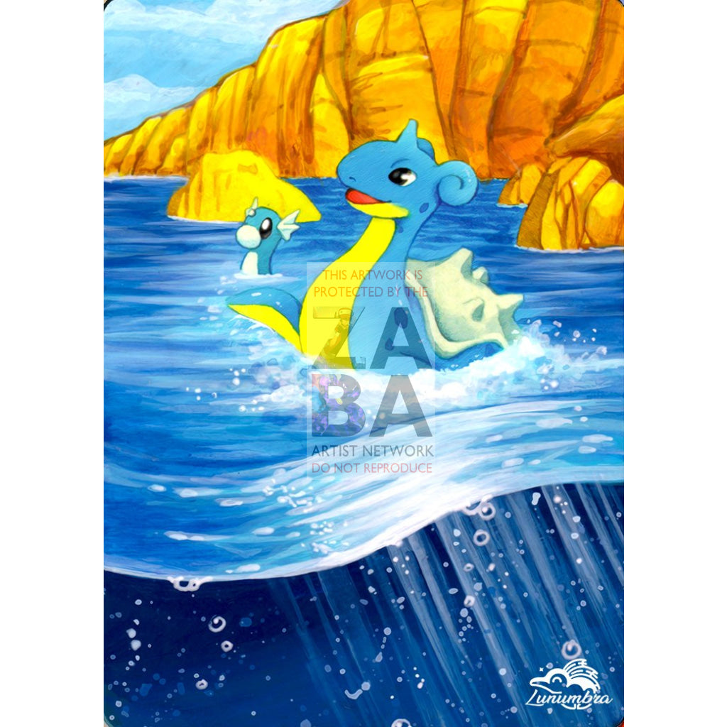 Lapras 12/18 Southern Islands Extended Art Custom Pokemon Card Textless Silver Holographic
