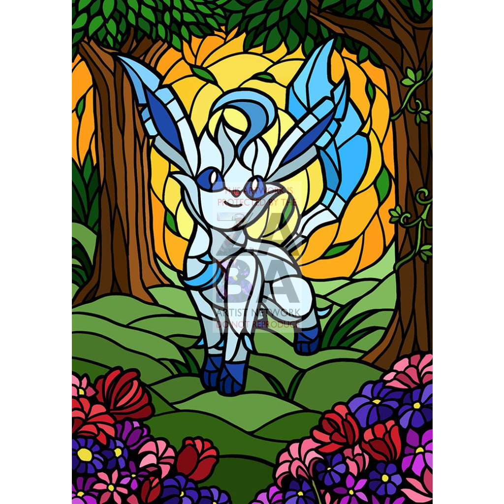 Leafeon V Stained-Glass Custom Pokemon Card - ZabaTV