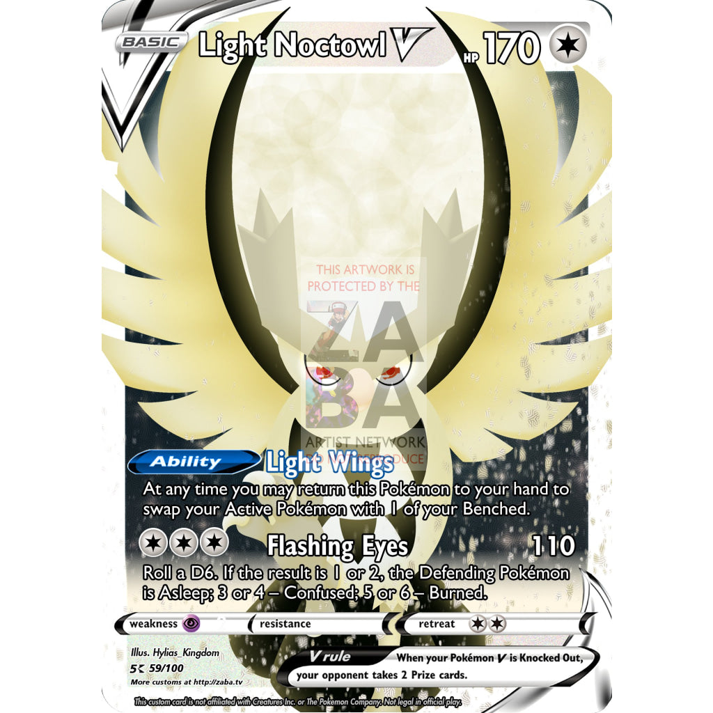 Light Noctowl V Custom Pokemon Card - ZabaTV