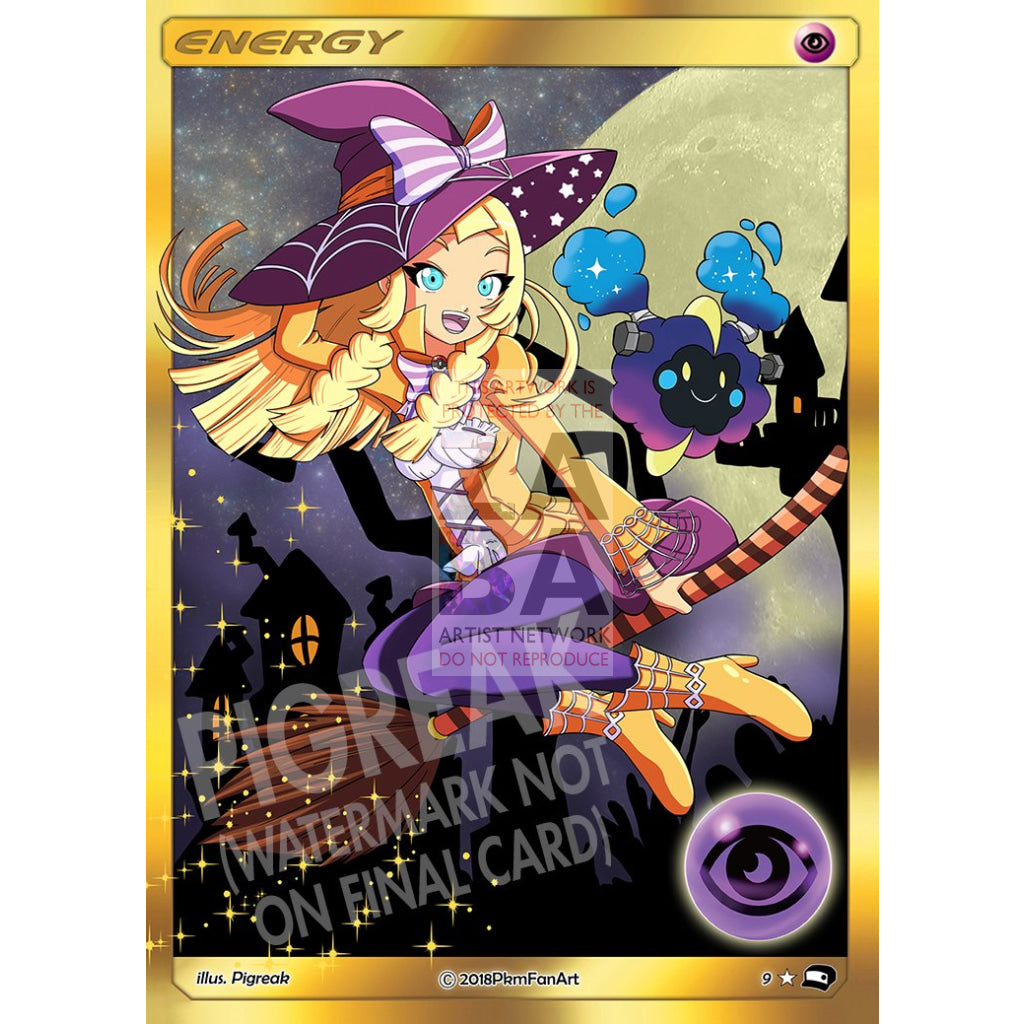 Lillie (Halloween) Psychic Energy PIGREAK Custom Pokemon Card - ZabaTV