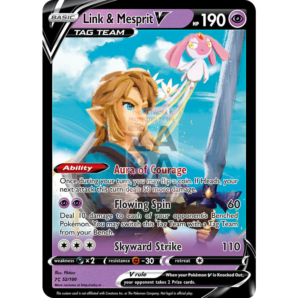 Link & Mesprit V Custom Pokemon Card - ZabaTV