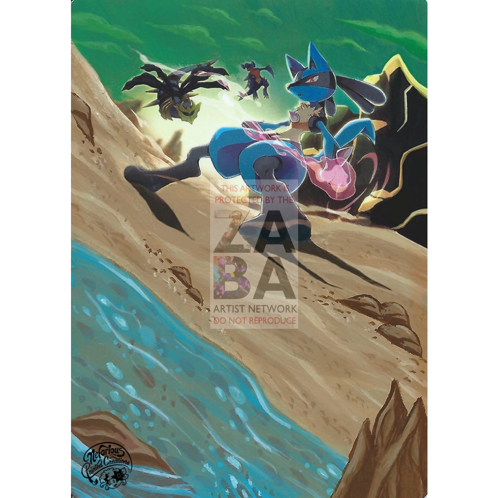 Lucario 117/236 Unified Minds Extended Art Custom Pokemon Card Silver Holo