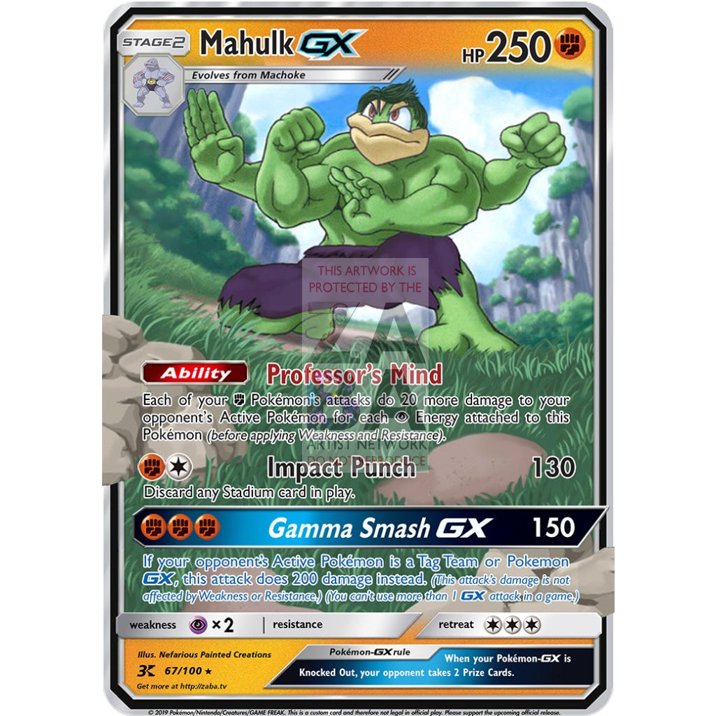 Mahulk GX Extended Art Custom Pokemon Card - ZabaTV