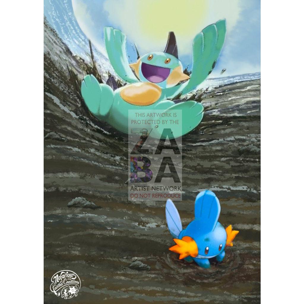 Marshtomp 41/109 Ruby & Sapphire Extended Art Custom Pokemon Card Silver Holo