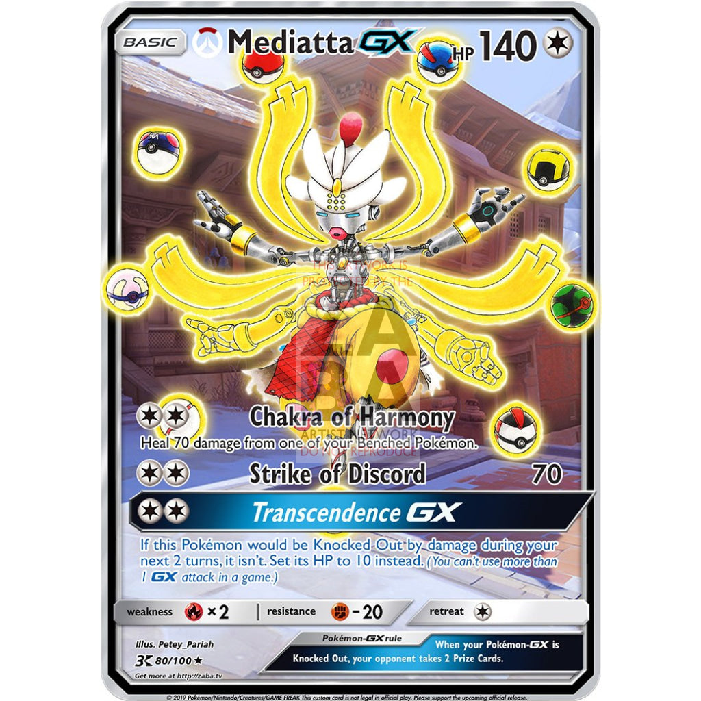 Mediatta GX (Medicham + Zenyatta) Custom Overwatch + Pokemon Card - ZabaTV