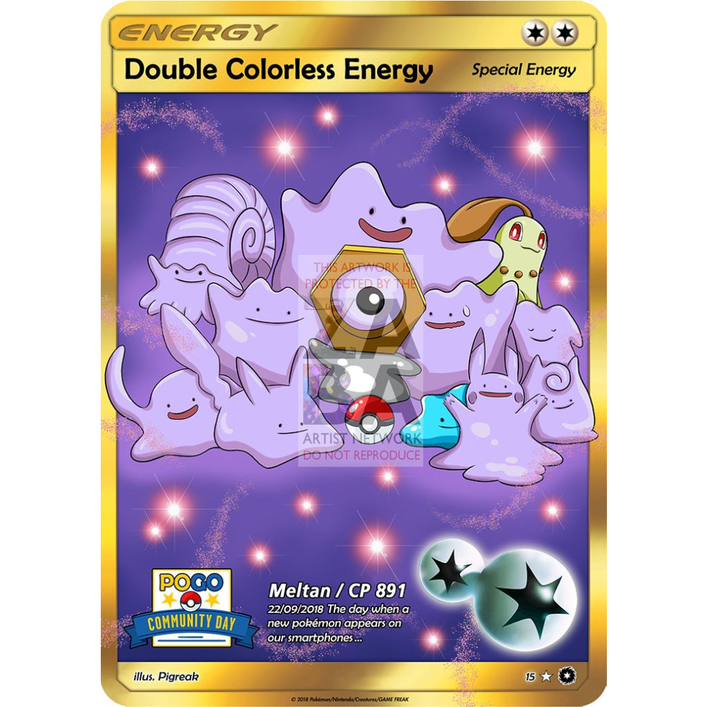 Meltan + Ditto Double Colorless Energy PIGREAK Custom Pokemon Card - ZabaTV