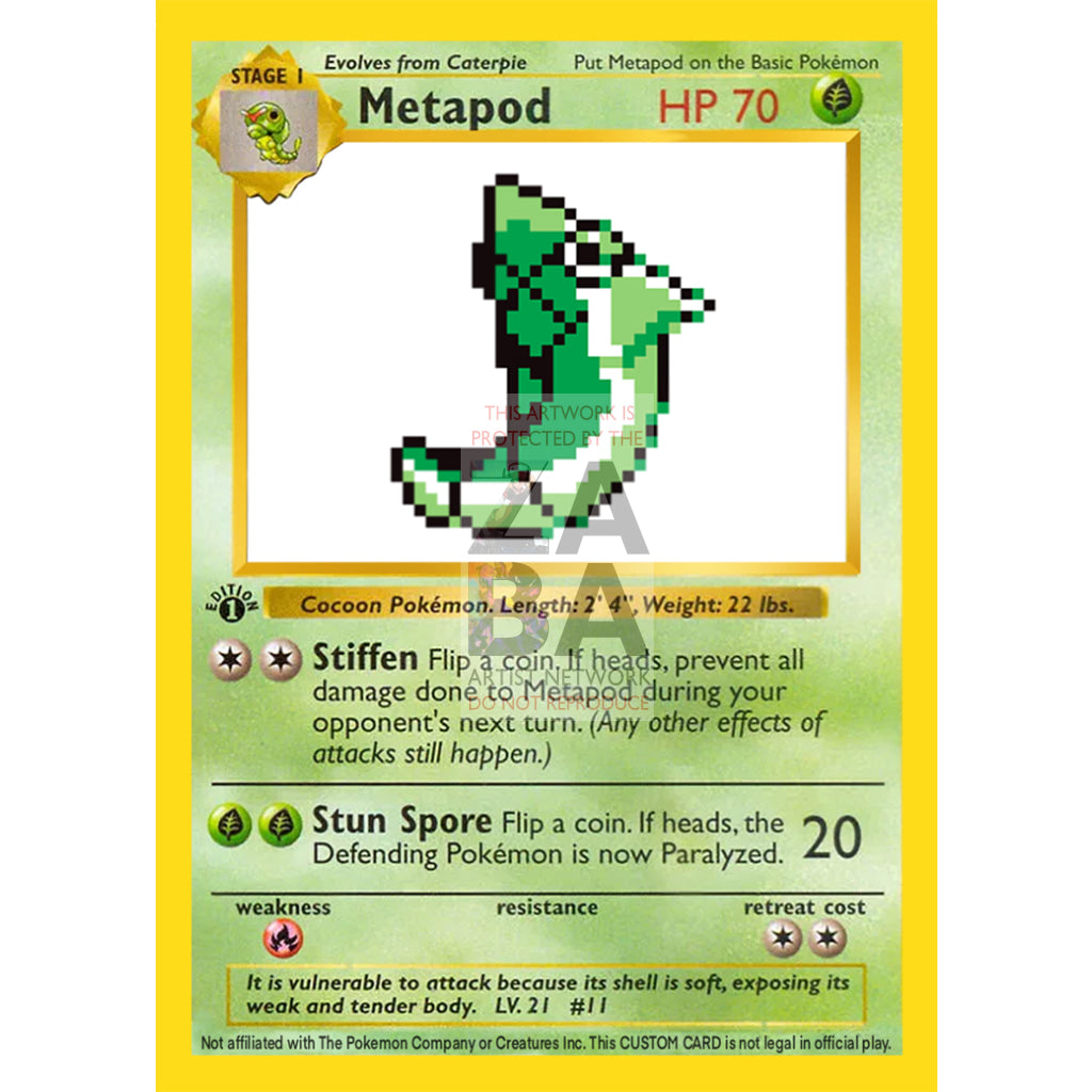 Metapod Game Sprite Custom Pokemon Card - ZabaTV