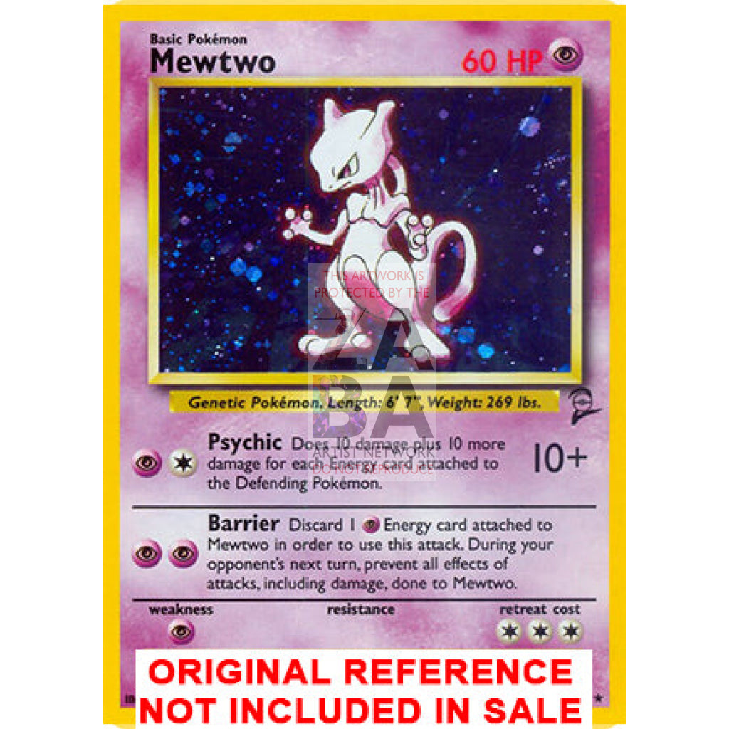 Mewtwo 10/130 Base Set 2 Extended Art Custom Pokemon Card - ZabaTV
