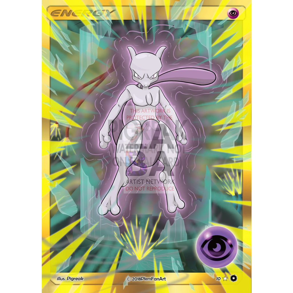 Mewtwo Psychic Energy PIGREAK Custom Pokemon Card - ZabaTV