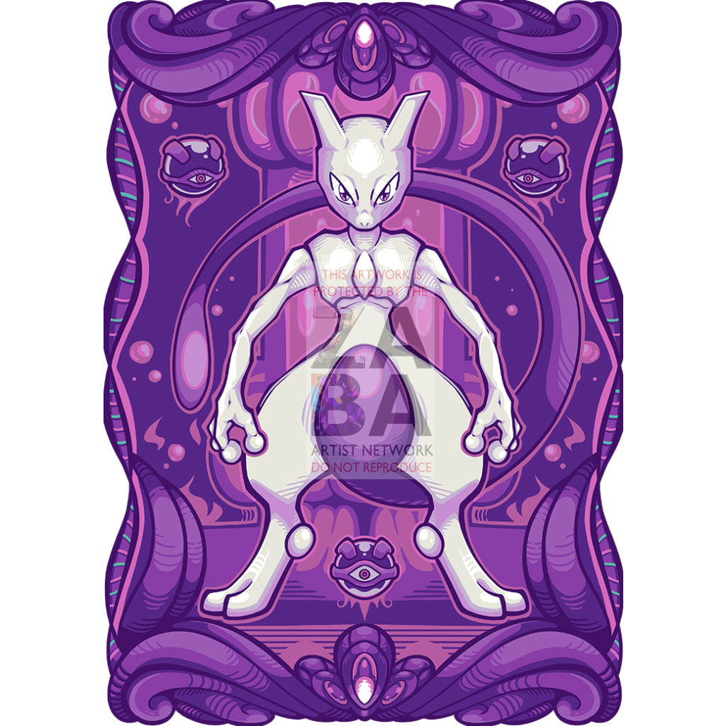 Mewtwo Special Custom Pokemon Card Textless / Silver Foil
