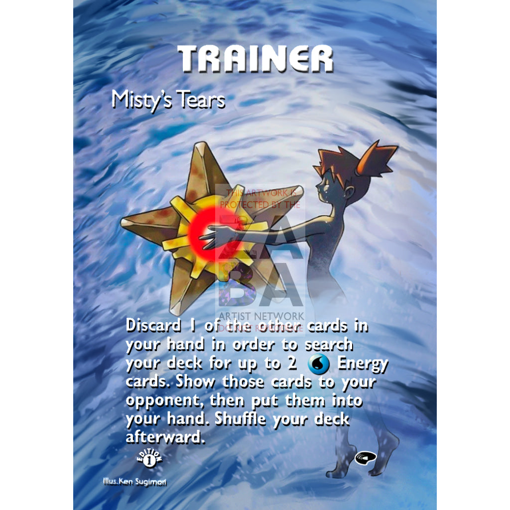 Misty's Tears Extended Art Custom Pokemon Card - ZabaTV