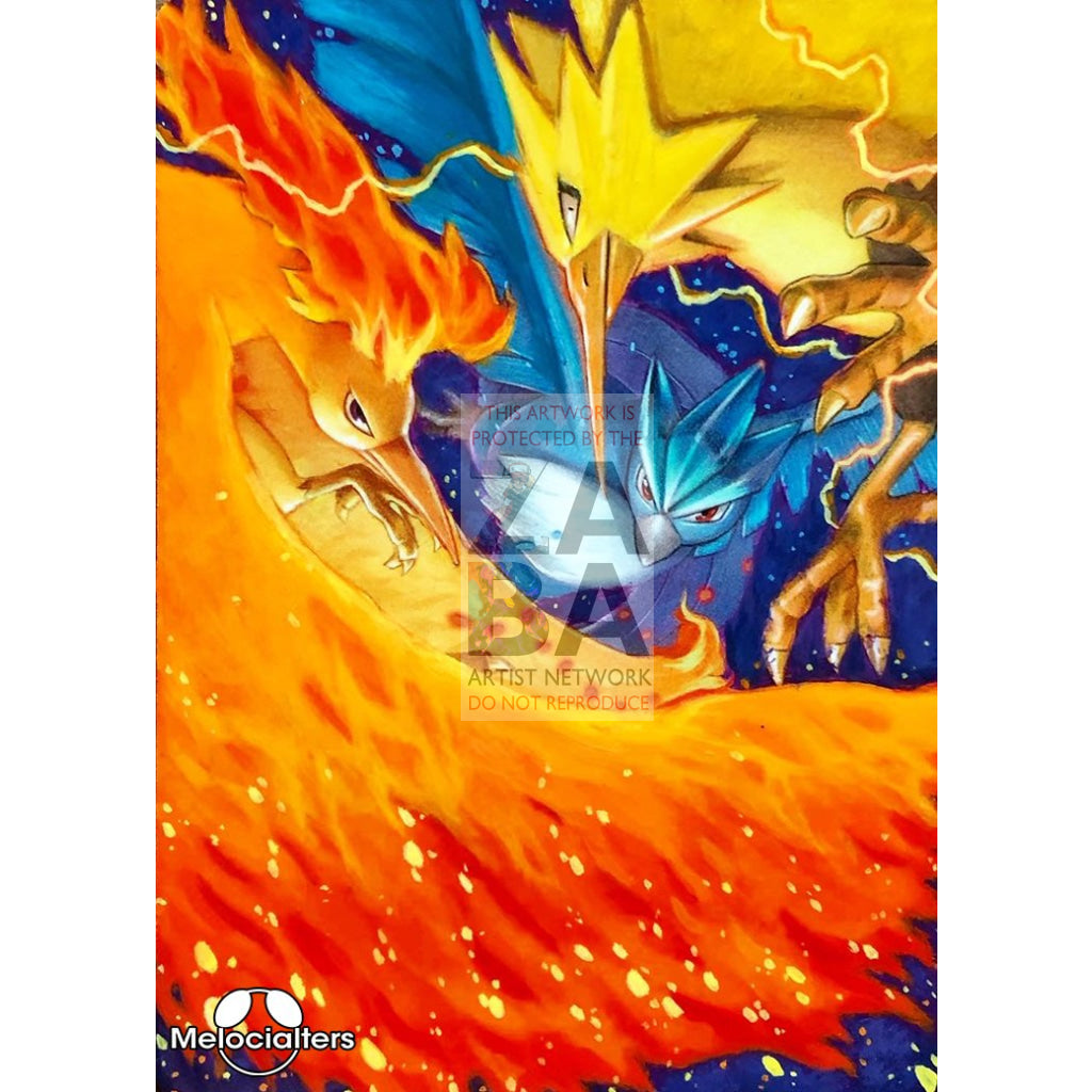 Moltres & Zapdos & Articuno GX 44/68 Hidden Fates Extended Art Custom Pokemon Card - ZabaTV