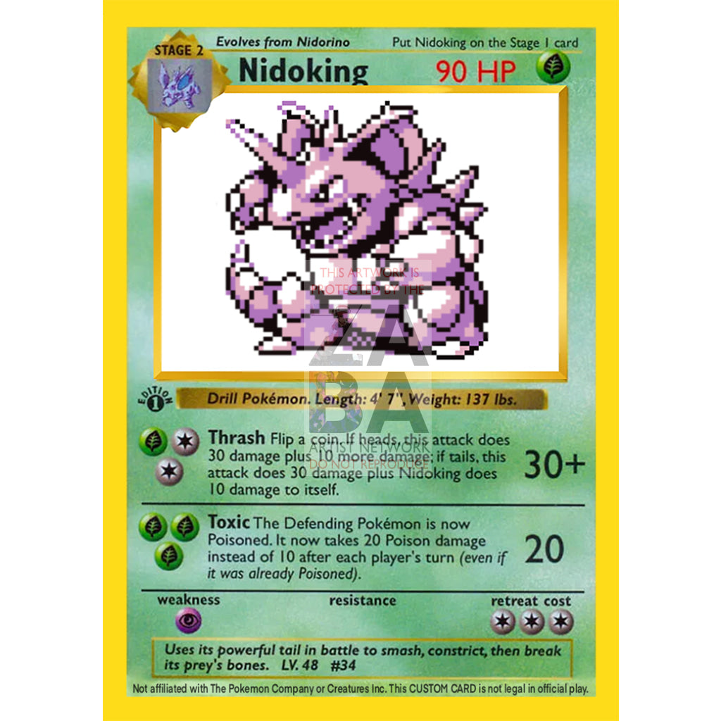Nidoking Game Sprite Custom Pokemon Card - ZabaTV