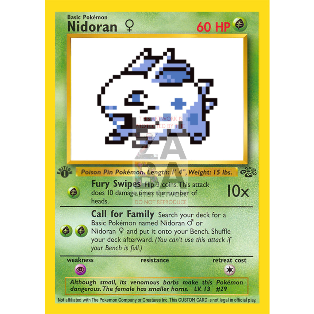 Nidoran♀ Game Sprite Custom Pokemon Card - ZabaTV