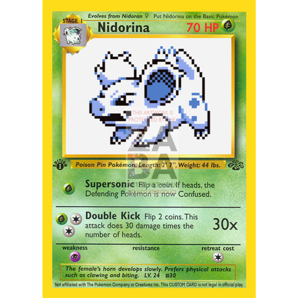 Nidorina Game Sprite Custom Pokemon Card - ZabaTV